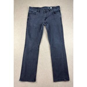 Volcom Jeans Men 36 Gray Vorta Slim Straight Low Rise Dark‎ Wash Cotton Stretch